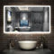 Aica Sanitär LED Badspeigel 100×60cm Bluetooth Uhr 3 Lichfarbe dimmbar Memory Wand/Touchschalter Anti-Beschlag Spiegel mit Beleuchtung energiesrarend