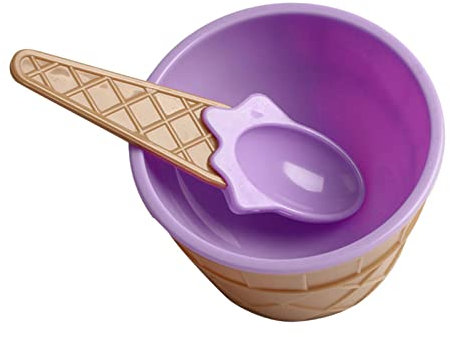 1PC Kids Ice Bowls Ice Cup Couples Bowl Gifts Dessert PP Round Kitchen Tables Set (Purple, One Size)