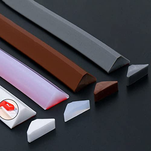 ZHXQ Barrera de Agua de Silicona, Tira de Retención de Impermeable Autoadhesiva, Tira de Retención de Agua para el Umbral de la Puerta del Baño con Separación en Seco de Pegamento 400CM