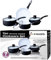 7 Pcs Prima Ceramic Coated Aluminium Black Cookware Set Non-Stick Saucepan with Glass Lid Pot Home Kitchen Chef Healthy Food Cooker Frying Pan Frypan 16|18|20|24cm UK Free P&P