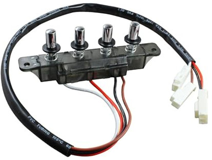 DimyFew Cooker Hood Button Switch Cooker Hood Push Button Switch Piano Type Attachment Switch Control Board Button Switch, Black, 4 Pushbutton
