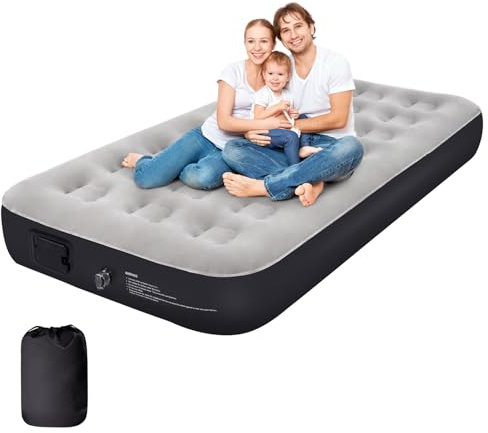 Twin Air Mattress with Built-in 2500mAh Battery Pump,10 Inch Self Inflatable Mattress Blow up Bed with Storage Bag for Home Camping Guests Outdoors Trunk Bed Travel Cushion Portable Twin Airbed