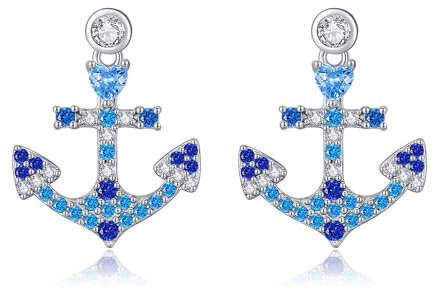 URONE Anker Ohrringe Silber 925 Ohrhänger Anker Nautische Ohrringe Anker Schmuck Geschenke für Frauen Damen