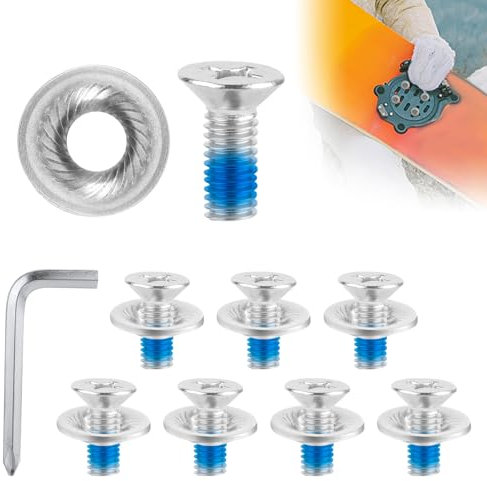 8uds Juego de Tornillos de Fijación Snowboard, Tornillos de Montaje para Snowboard con Destornillador Tornillos Fijaciones de Snowboard Accesorios Snowboard para Esquiar Deportes al Aire Libre