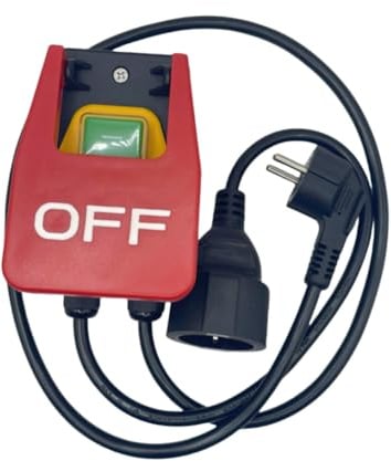 Kueohse 220V Einphasiger Ein-/Ausschalter, Sicherheitsschalter, Nullspannungsschalter mit Steckdose, Not-Aus-Schalter EU-Stecker
