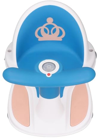 Tragbarer Baby-Badesitz, Rutschfester Musikstuhl Zum Sitzen oder Liegen, Leichter Badewannensitz für Kleinkinder, Einfach zu Tragen und zu Verwenden (BLUE)
