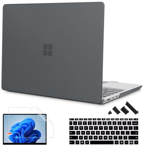 Mektron Matte Case for 13.8 Microsoft Surface Laptop 7 2024 Surface Laptop 13.8 Inch Cover Fits Model 2036, Keyboard Cover +Screen Protector +Dust Plugs, Matte Black