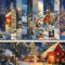 Scrapbook Papier Winter Bastelpapier mit Muster, 48 Blatt Dekorpapier, Einseitiges Decoupage Block mit Schneeflocke Weihnachtsbaum Muster, 15.2x15.2 cm