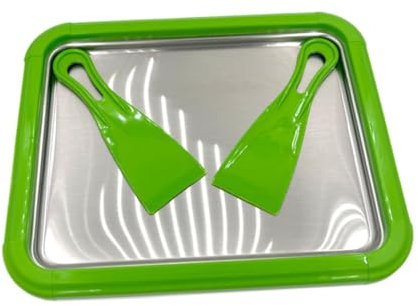 JISADER Casserole de sorbetière, sorbetière Gelato facile à nettoyer, plaque froide de crème glacée au yaourt bricolage, plateau de sorbetière, Vert