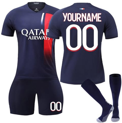 HGWOPGASD Fussball Trikot Kinder Set 24/25 Personalisiert drucken Eigenem Namen Nummer mit Shorts und Socken Football Training Erwachsene und Jungen Tshirts Sets Fussball Geschenke Jungen A01