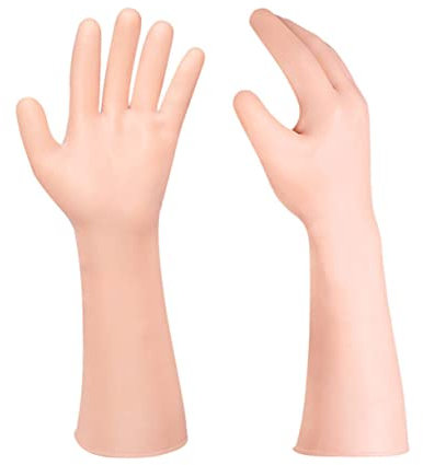 AUTSUPPL Khaki Long Hand Moisturizing Gloves Made of Sebs Washable Elastic Hand Care Gloves for Exfoliation Suitable for Girls and Women