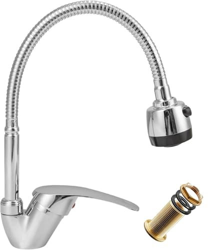 Rubinetto Cucina Miscelatore Monocomando per Lavello Cucina Girevole a 360 ° Rubinetto Lavello Cucina con Regolazione Caldo e Freddo Cromato