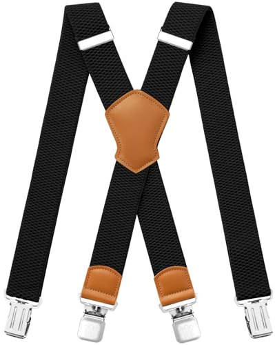 Aonvmdis Hosenträger für Herren 4 starken Clips 4cm breit, X Form elastisch einstellbar Länge für Männer und Damen Overalls Jeans, Arbeitshosen, Jumpsuits
