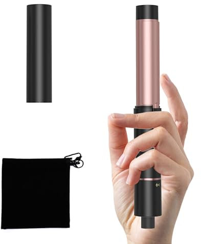 25mm Mini Lockenstab, Glätteisen Kurze Haare,Reise Lockenstab: 180℃, Keramik Mini Lockenwickler, Lockenwickler klein Glättungsgerät Kurze Haare Trave Schnelles Aufheizen mit Aufbewahrungstasche