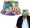 CutitiUU Nostalgischer klassischer Party-Graffiti-Eimerhut aus Baumwolle mit doppelseitigem Eimer,Fischerhüte Bucket Hat,Retro 80er 90er Jahre Stil Modische Fischerhut,Fashion Bucket Hut (A)