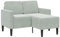 ChicAbode 2-Sitzer Sofa mit Chaiselongue L-Form Hellgrau 125cm Sofa für Schlafzimmer Polstersofa Loungesofa Sitzmöbel Polstermöbel Designsofa Wohnzimmersofa Samt