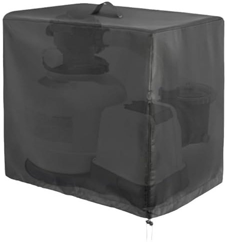 Copertura per pompa per piscina, filtro a sabbia, copertura per pompa per piscina trasparente, per esterni, 600D, Oxford, copertura completa resistente ai raggi UV e 100% impermeabile