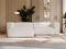 GRAINGOLD Landi Ecksofa 240x180 cm, L-Form Sofa, Ecksofa für Wohnzimmer, Cord Stoff, 4-Sitzer Eckcouch, Modernes Design (Creme, Links)