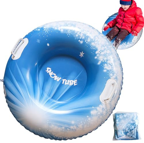 HoveeLuty Snow Tube 31, 5 Zoll Schlitten für Erwachsene, Aufblasbarer Schneeschlitten mit Griffen, Robuster Schlitten für Erwachsene, Verdicktes Schneespielzeug für den Winter, Stil 2 für Erwachse