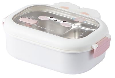 LAIOUSN Kinderfreundliche Brotdose mit Hasen Benutzerfreundliche Edelstahl Hasen Lunchbox für Kinder Praktischer Essenshalter Bentos
