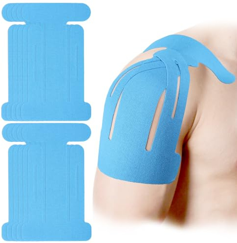 10stk Kinesiologie Tape Schulter, Atmungsaktiv und Latexfrei Vorgeschnittenes Sporttape zur Schulterunterstützung Stabilisierung der Muskelbewegungen