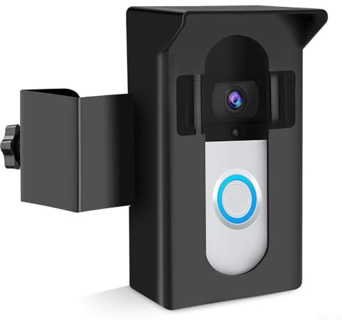 No Drill Anti Theft Mounting Bracket for Ring Video Doorbells - Adjustable Angle Kit with Metal Clip, Weatherproof Steel and Plastic Construction for