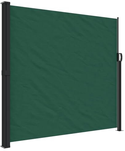 Store Latéral Rétractable, Brise-Vue Jardin Paravent Extérieur Auvent latéral rétractable Vert foncé 180x600 cm