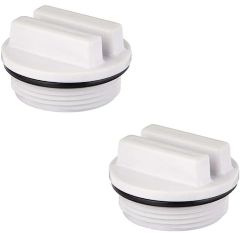 EasyByMall Lot de 2 bouchons de piscine MIP de 3,8 cm pour raccords d'aspirateur de piscine en béton Hayward SP1022C avec joint torique - Réceptacle de vidange en plastique