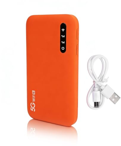 Hotspot WiFi portatile, Hotspot mobile 5G Router WiFi6 ad alta velocità con batteria a doppia banda da 6100 mAh con slot per scheda SIM Supporto 16 dispositivi per viaggi