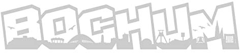 Skyline4u Aufkleber Bochum Schriftzug viele Farben 40 x 8cm silbermetalleffekt