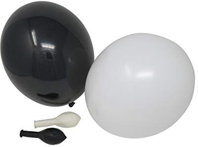 50 Bio Luftballons je 25 schwarz & weiß Qualitätsballons 27 cm Ø (Standardgröße B85) biologisch abbaubar