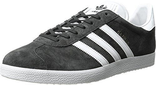 adidas Herren Gazelle Sneaker, Dark Grey Heather White Metallic Gold, 45 EU Weit