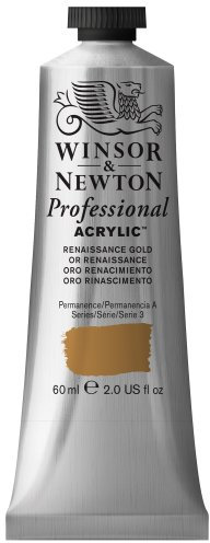 Winsor & Newton 2320573 Professional Acrylfarbe in Künstlerqualität, hohe Farbbrillanz & Deckkraft, Archivqualität, 60ml Tube - Renaissance Gold