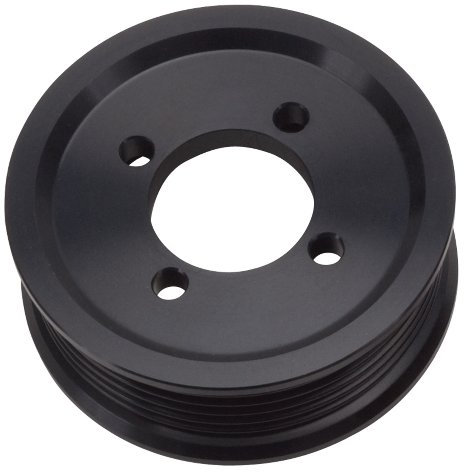 Edelbrock 15821 E-Force Supercharger Riemenscheibe 8,3 cm 6 Rippen Design für den Einsatz mit Stufe 3 Professional Tuner System schwarz eloxiert Finish E-Force Supercharger Pulley