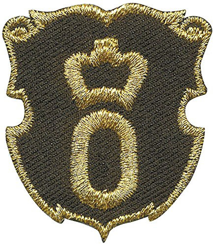 Aufnäher - Brandzeichen O mit Krone - 02157 - Gr. ca. 3,5 x 4 cm - Patches Stick Applikation