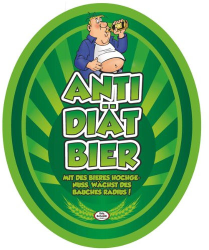 Bierflaschen-Etikett Anti Diät Bier