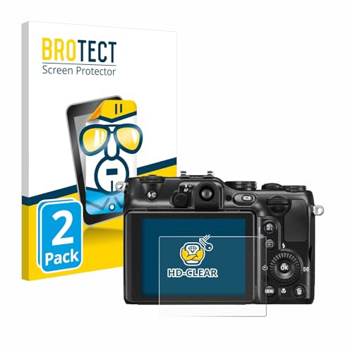 BROTECT Schutzfolie für Nikon Coolpix P7100 | 2 Stück Transparenter Displayschutz Made in Germany Klare Displayschutz-Folie Clear Einfache Montage Case-Friendly