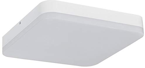 Müller-Licht LED Wand-und Deckenleuchte Ideal für Den Flurbereich, Quadratisch mit Bewegungs-und Dämmerungssensor, 3000 K, Plastik, 24 W, Warmweiß, mit Sensor, 20500085