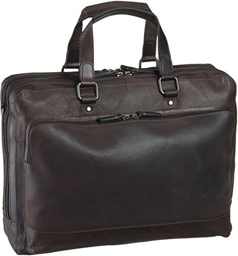 Leonhard Heyden Dakota Zipped Briefcase 2 Compartments Brown