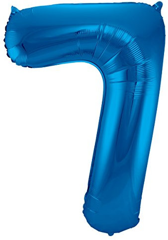 Folat 63148 631471 - Folienballon Zahl 7 - blau - ca. 86 cm