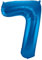 Folat 63148 631471 - Folienballon Zahl 7 - blau - ca. 86 cm