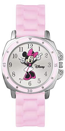 Minnie Mouse Mädchen Analog Quarz Uhr mit Gummi Armband MN1063