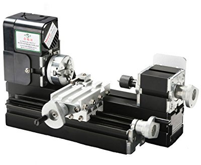 Cgoldenwall multifonctions Mini Tour à métaux 24 W 20000r/min Moteur Métal travail Tour à machine menuiserie pour bois/cuivre/aluminium/Plexiglas/plastique