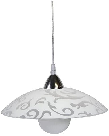 E-ENERGY Melissa Lampada Sospensione da Soffitto in Vetro Moderna Rotonda Attacco E27 1 Luce 30cm Made in Italy
