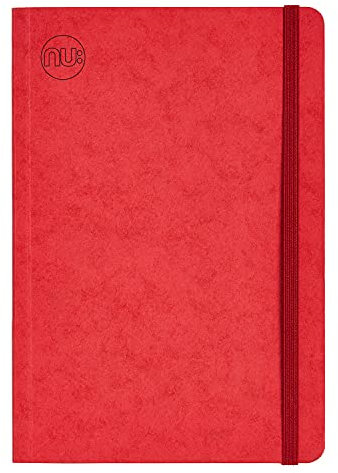 NU Notizbücher – Craze Cloud Range – A5-Tagebuch – Tagebuchbedarf – Schreibwaren-Notizbücher – linierter Notizblock – rot – 160 Seiten