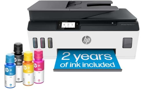 HP Smart Tank Plus 651 Wireless All-in-One Printer, Ink Tank Printer-for-Home Use, 2 Years of Ink Included Auto Document Feeder, Mobile Print, Scan, Copy, Fax. (7XV38A)