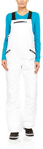 Swiss Alps Damen Ski-Latzhose mit Taschen, wasserdicht, atmungsaktiv - Weiß - Klein