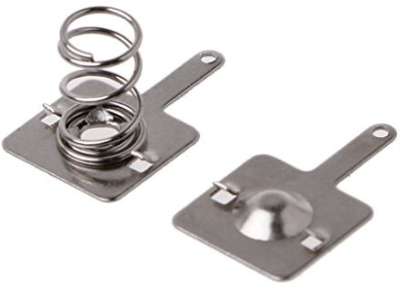 LLLucky 50 Pairs Metal Battery Spring Plate Set for AA AAA Positive Negative Contact Silver Tone