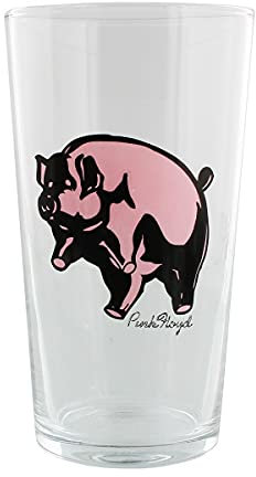 Pink Floyd Pig Drinking Glass Pink 8x15x8cm