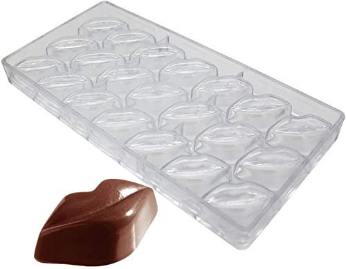 DUBENS 21 Hohlräume Lippen Form Harte Polycarbonat Schokolade Form Fondant Süßigkeiten Formen Eiswürfel Form für DIY Gebäck Werkzeuge